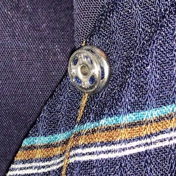 Plaid V-Neck Romper Women Medium Blue Long Sleeve Lined Negtled & Co Elast Waist - Picture 5 of 7